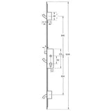 Yale YS170 Latch and 3 Hooks, Square 20mm x 1836mm faceplate