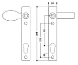 Door Handle 1 LEVER PAD for 92mm Centres